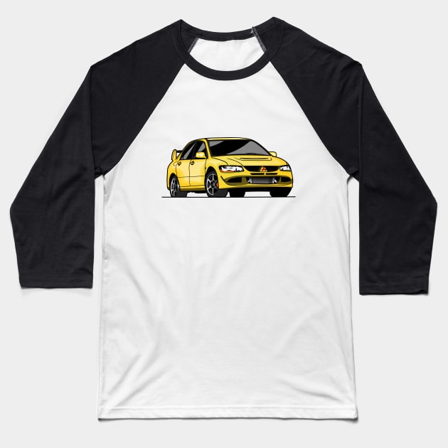 Mitsubishi Evolution Lancer VIII Baseball T-Shirt by CreepyRebel